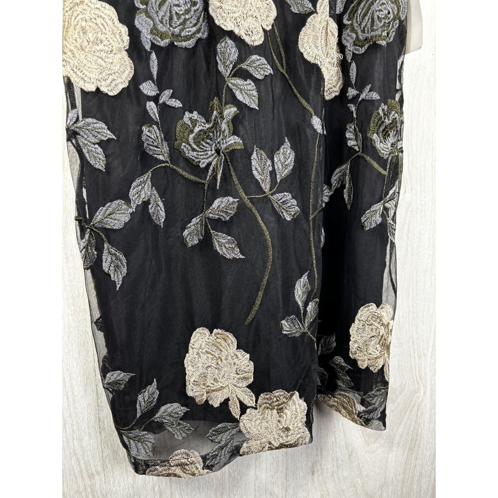 Lulus Elston Black Floral Embroidered Bodycon Dress S‎ NWT Party - Picture 7 of 8